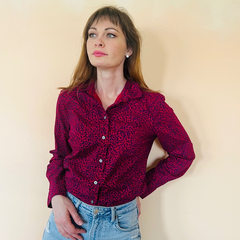 Women Long Sleeve Blouse Point Collar